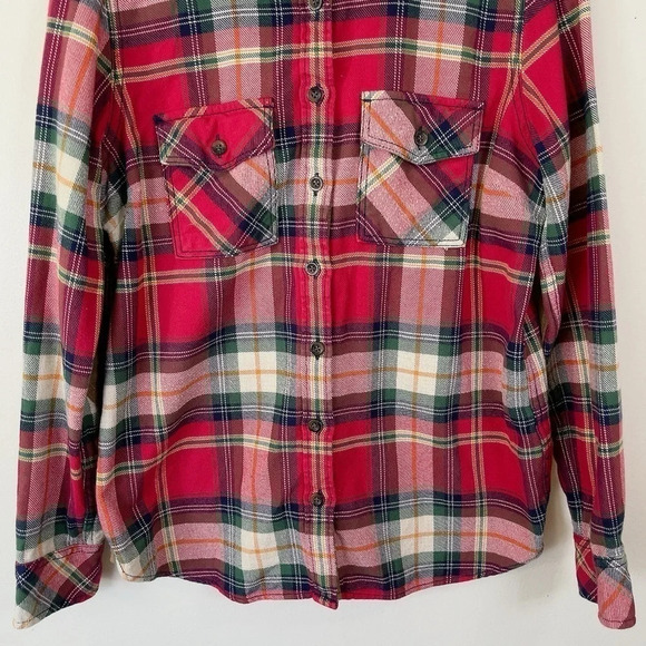 Roots Flannel Button Elbow Patch Cotton Shirt - Picture 3 of 14